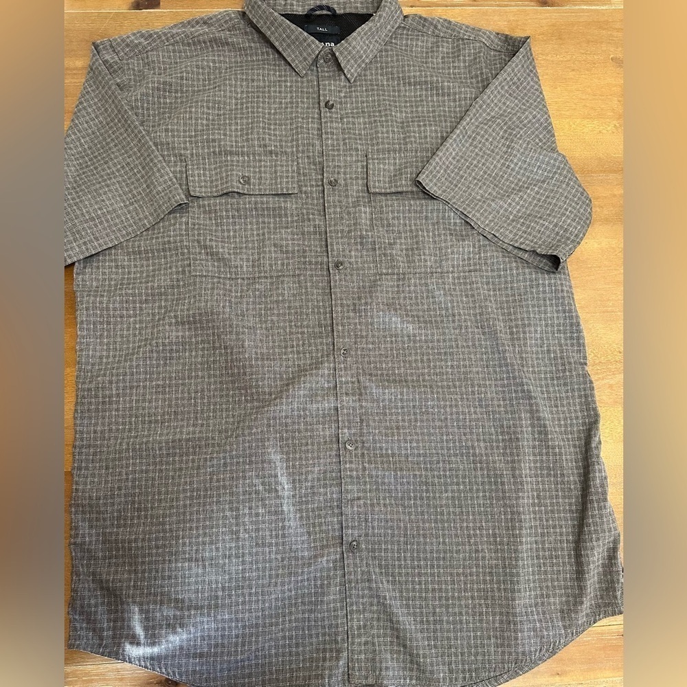 Prana Gray Collared Button Up XXLT